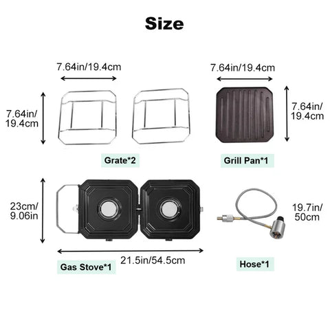 2 Burner Foldable Camping Stove