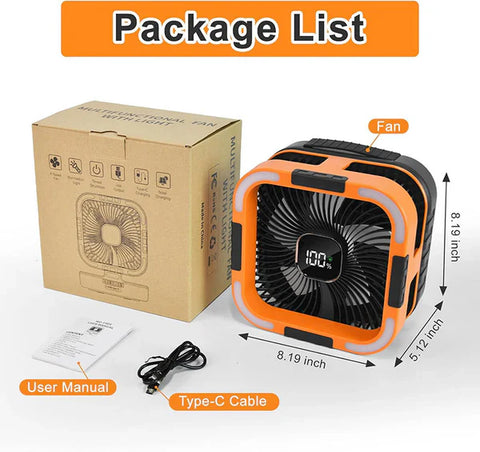 3 in 1 Solar Camping Fan